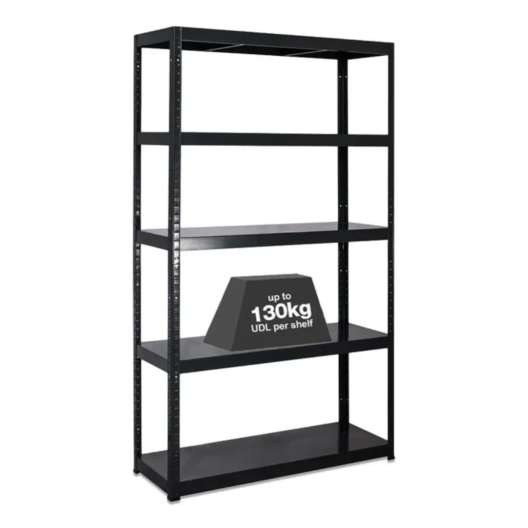 MT Metal Shelving Unit 1800mm – 90–130kg Load Black Finish | UK Supplier
