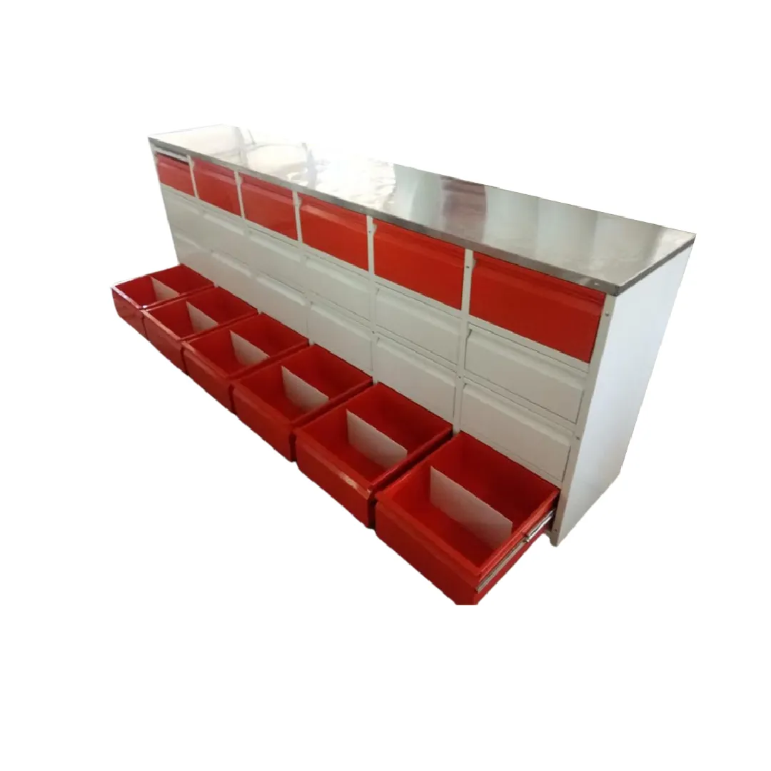 MS Red and White Pharmacy Counter – Stylish & Functional