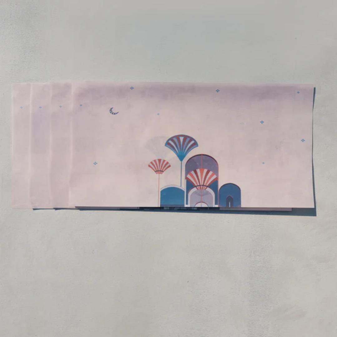 Tranquil Parchment Paper Rectangle Placemats (Set of 4) | Uzbekistan Supplier