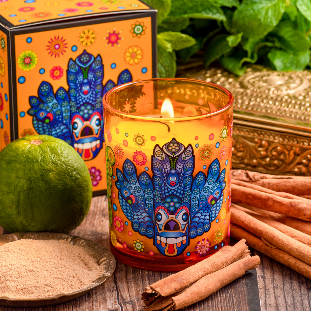 Mask Island Cinnamon Spice Aromaveda Natural Scented Candle 200g Premium Home Fragrance Decor
