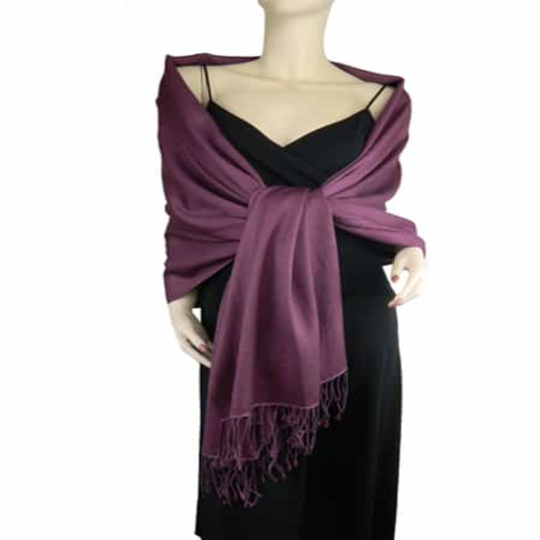 Pashmina Shawl Boysenberry Luxurious Warm Winter Wrap