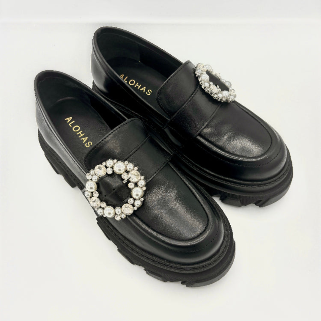 Trailblazer Loafer Crystal Black Stylish Formal Loafers with Crystal Detail Premium Finish