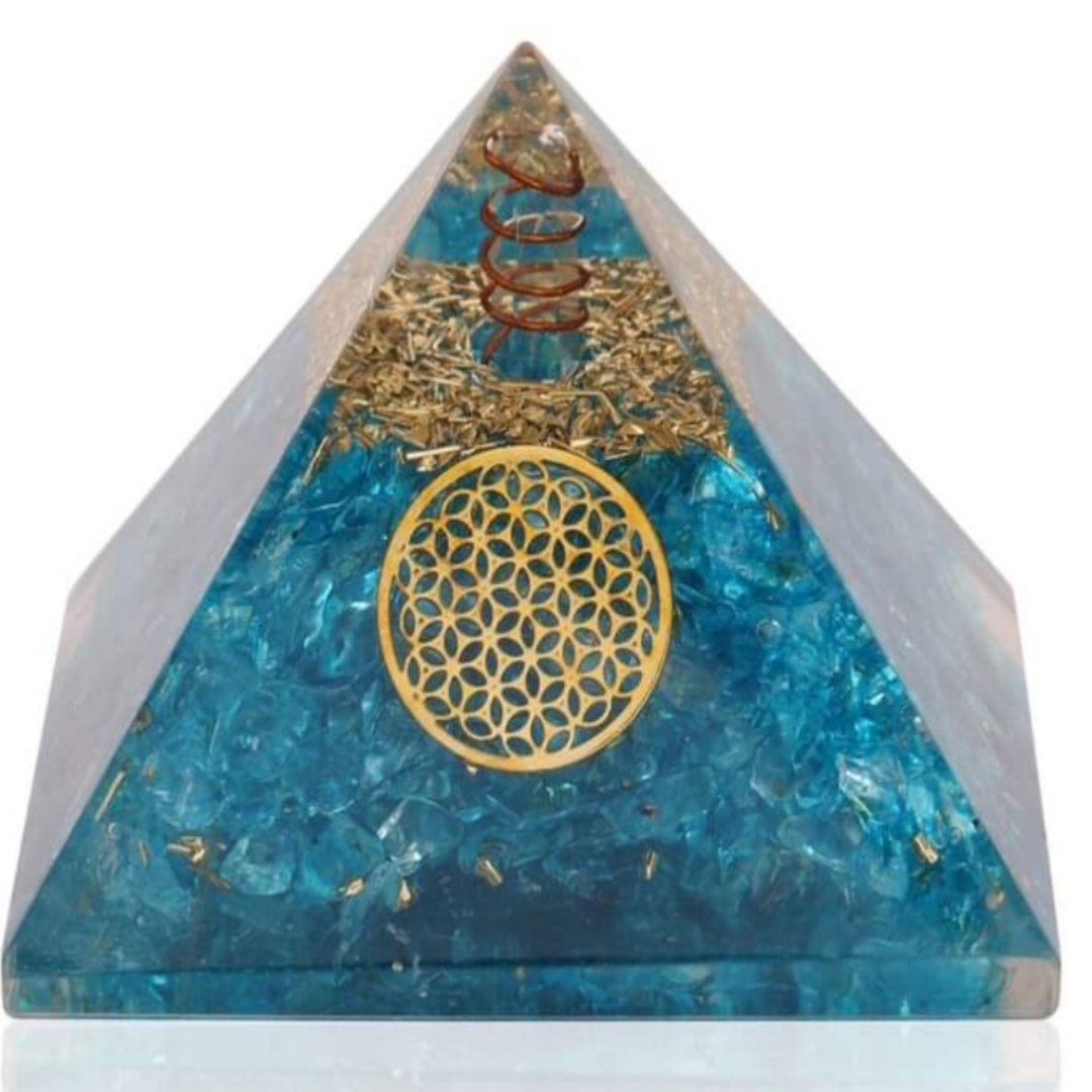 Buy Aquamarine Gemstone Energy Pyramid For Healing And Balance.