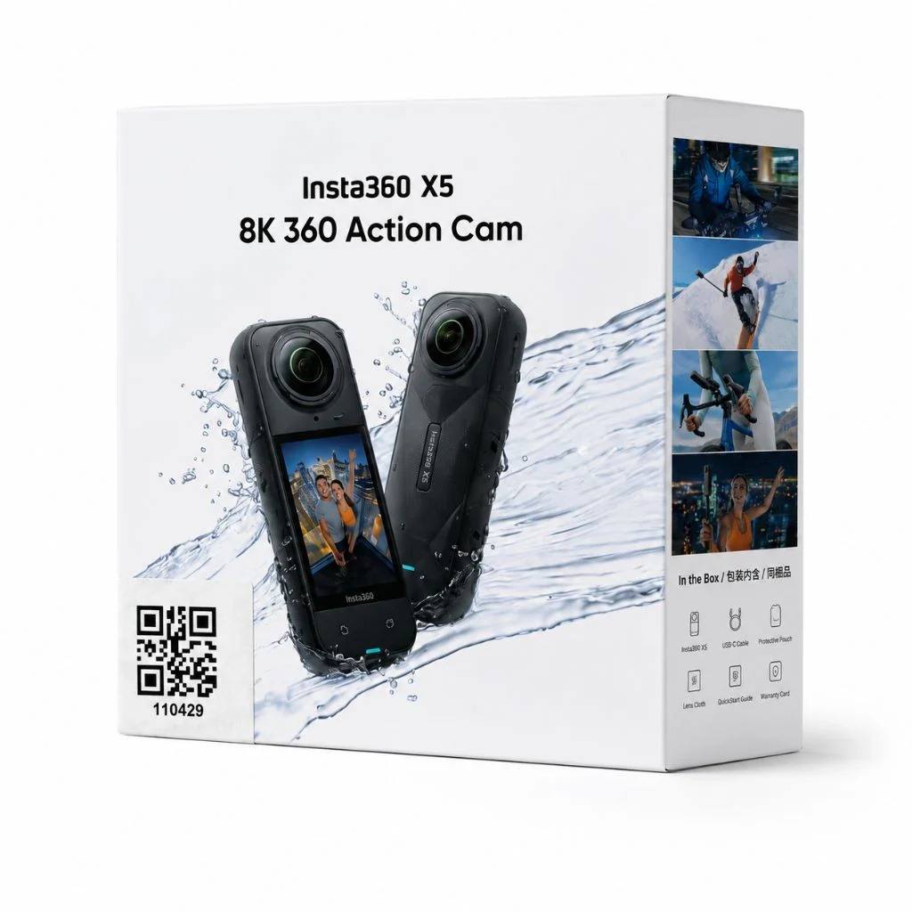 Insta360 X5 - Waterproof 8K 360 Action Camera, Leading Low Light, Invisible Selfie Stick Effect