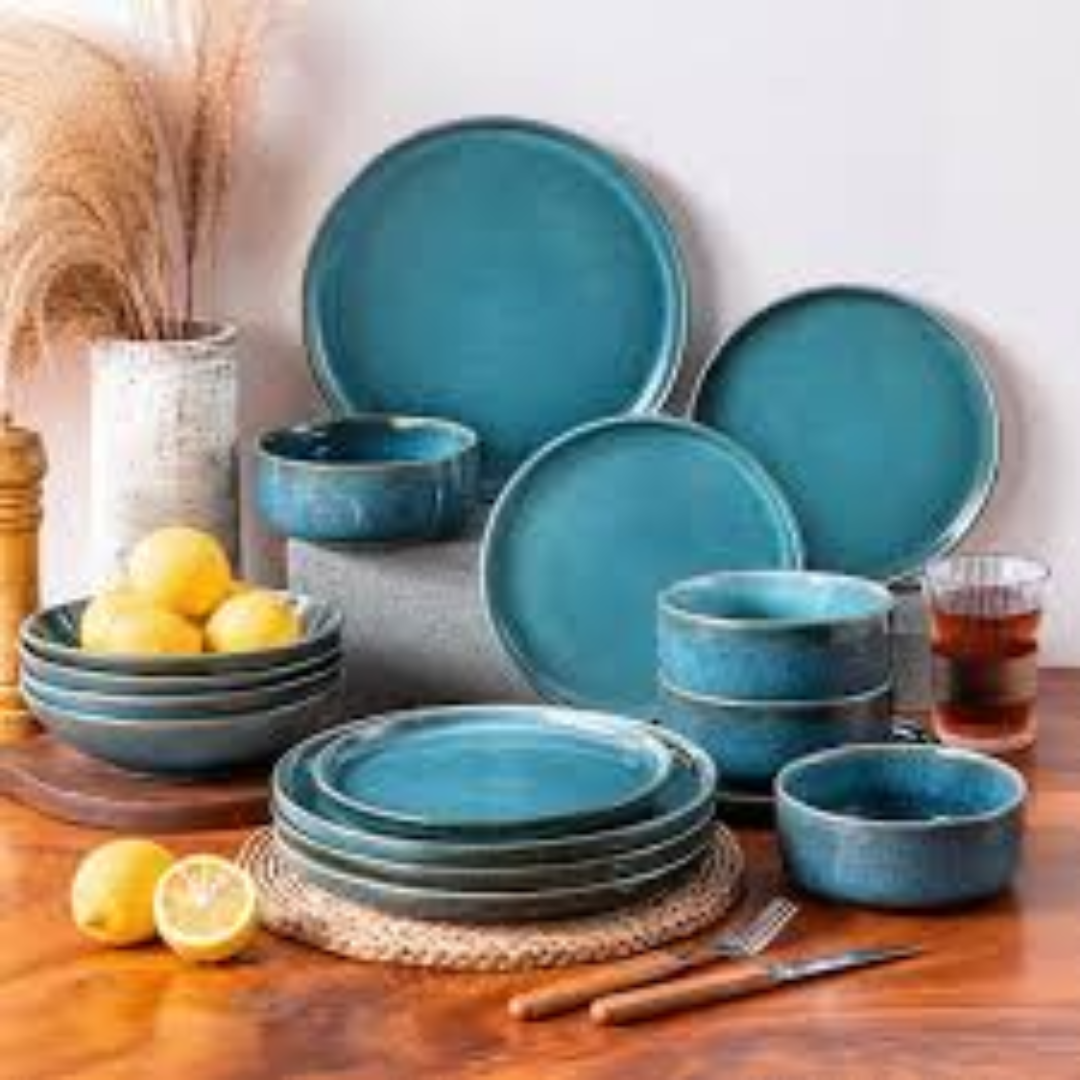 Stoneware Dinnerware Set Strong Chip Resistant Stylish Plates Bowls Set for Everyday Dining Use