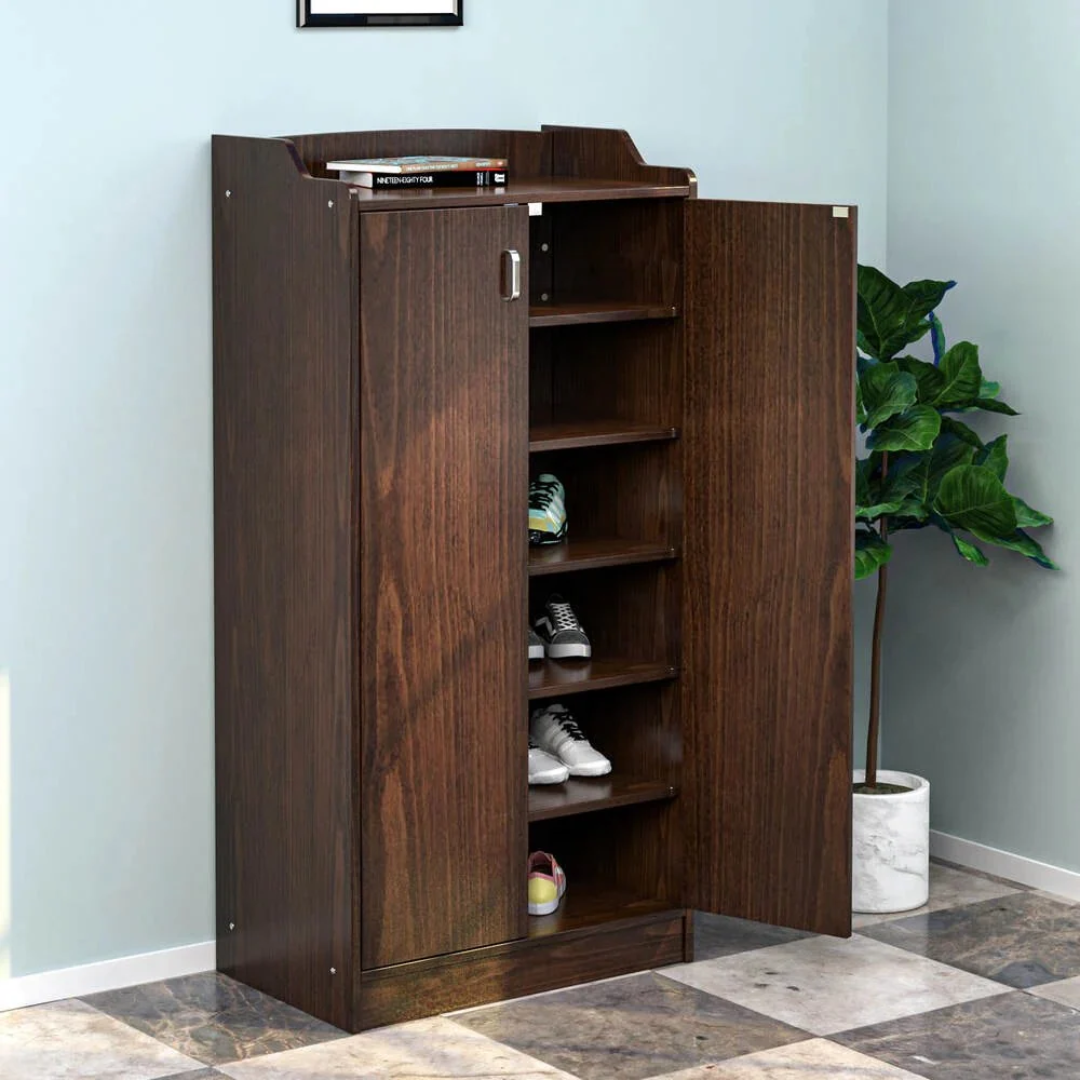 Plywood Polished Wooden Shoe Rack, Free Standing
