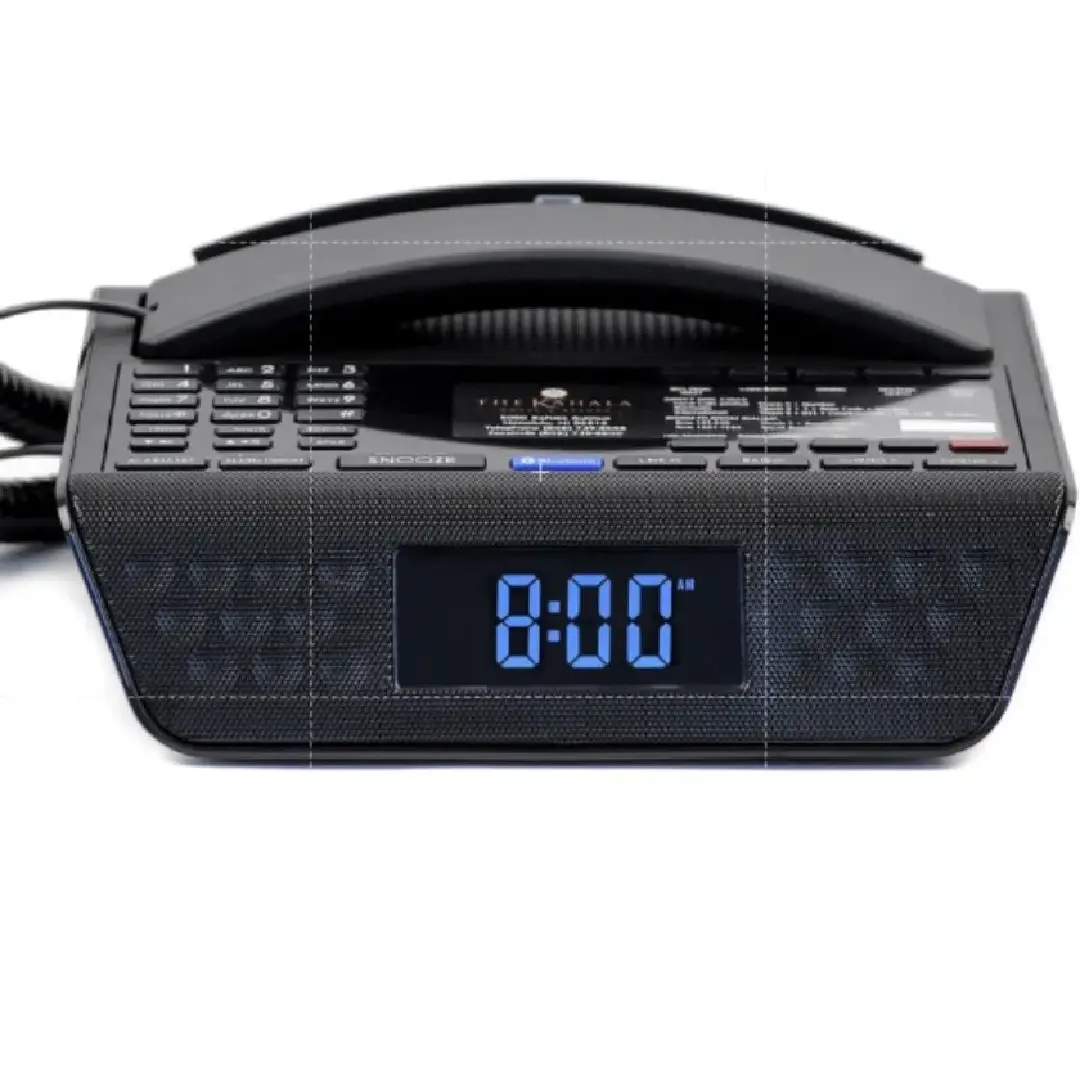 Black Bittel Hotel Guest Room Phone with Landline Connection