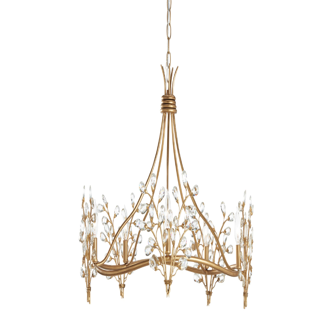 Clara 5-Light Crystal Round Chandelier – Luxury Ceiling Fixture | USA Wholesaler