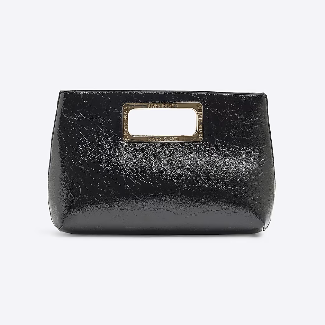 Black Metal Handle Clutch Bag – Evening Accessory | UK Supplier