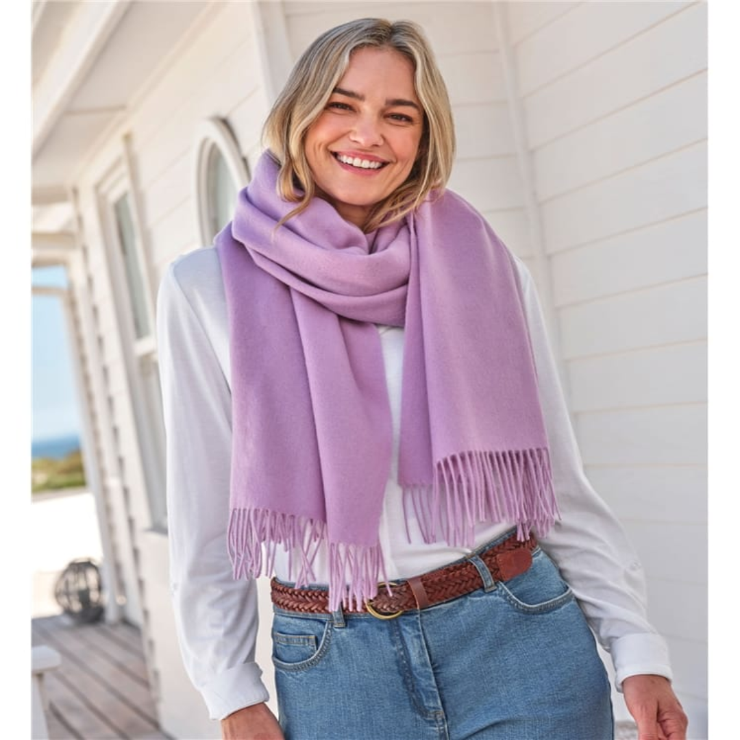 Wide Pure Wool Scarf & Shawl