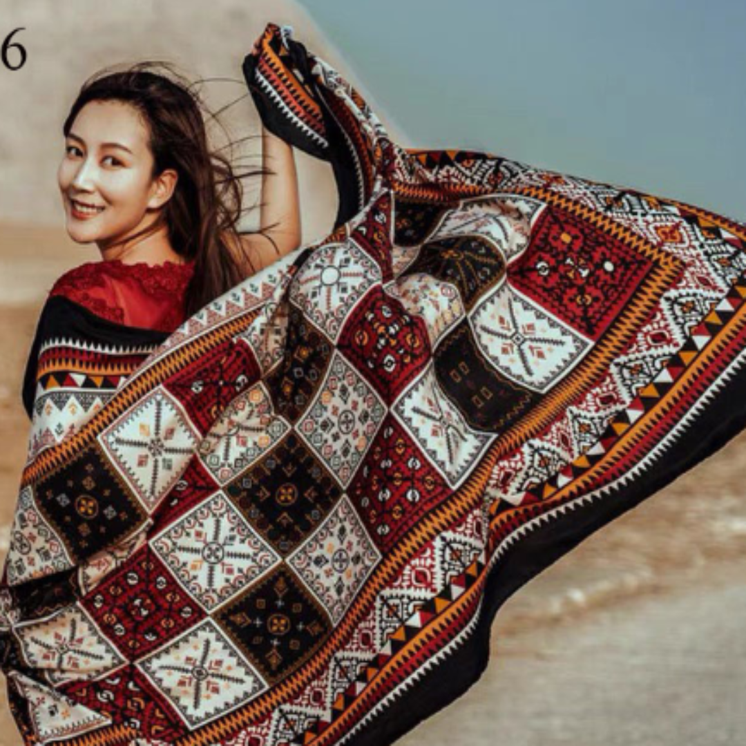 Linen Brocade Scarf & Shawl TC 006 For Sale
