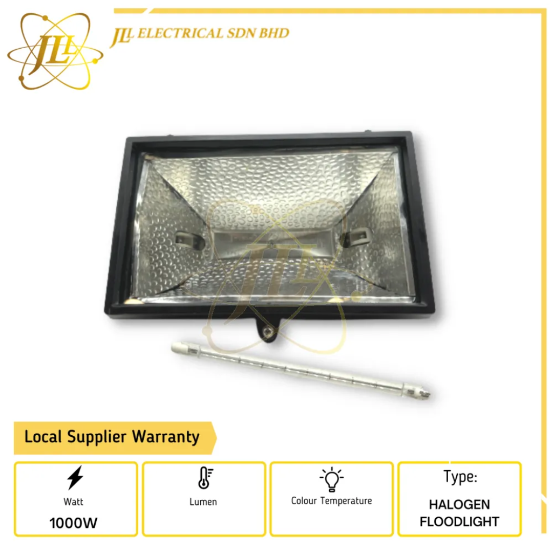 JLUX JW1101 Square Halogen Floodlight Fitting 1000W Tube