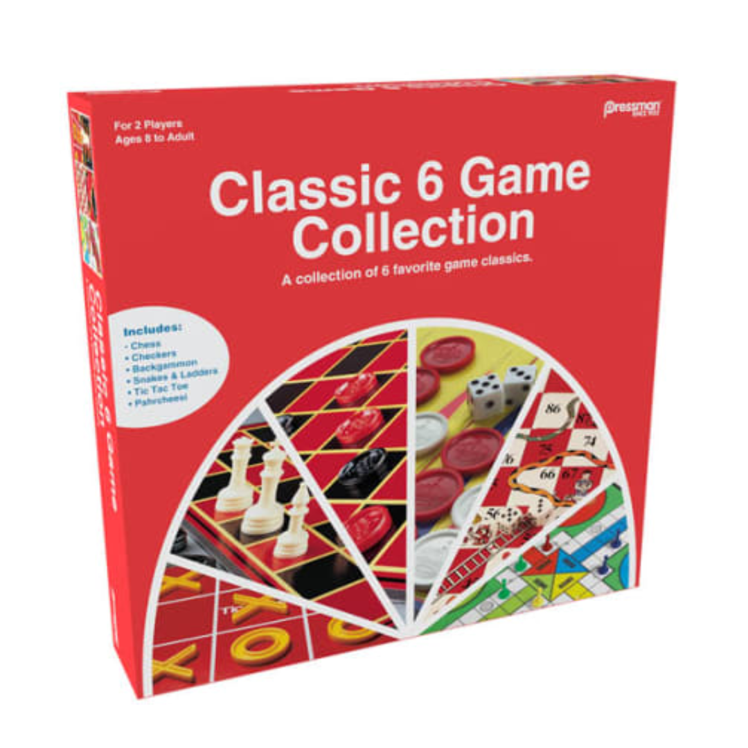 6-In-1 Classic Board Game Collection Set