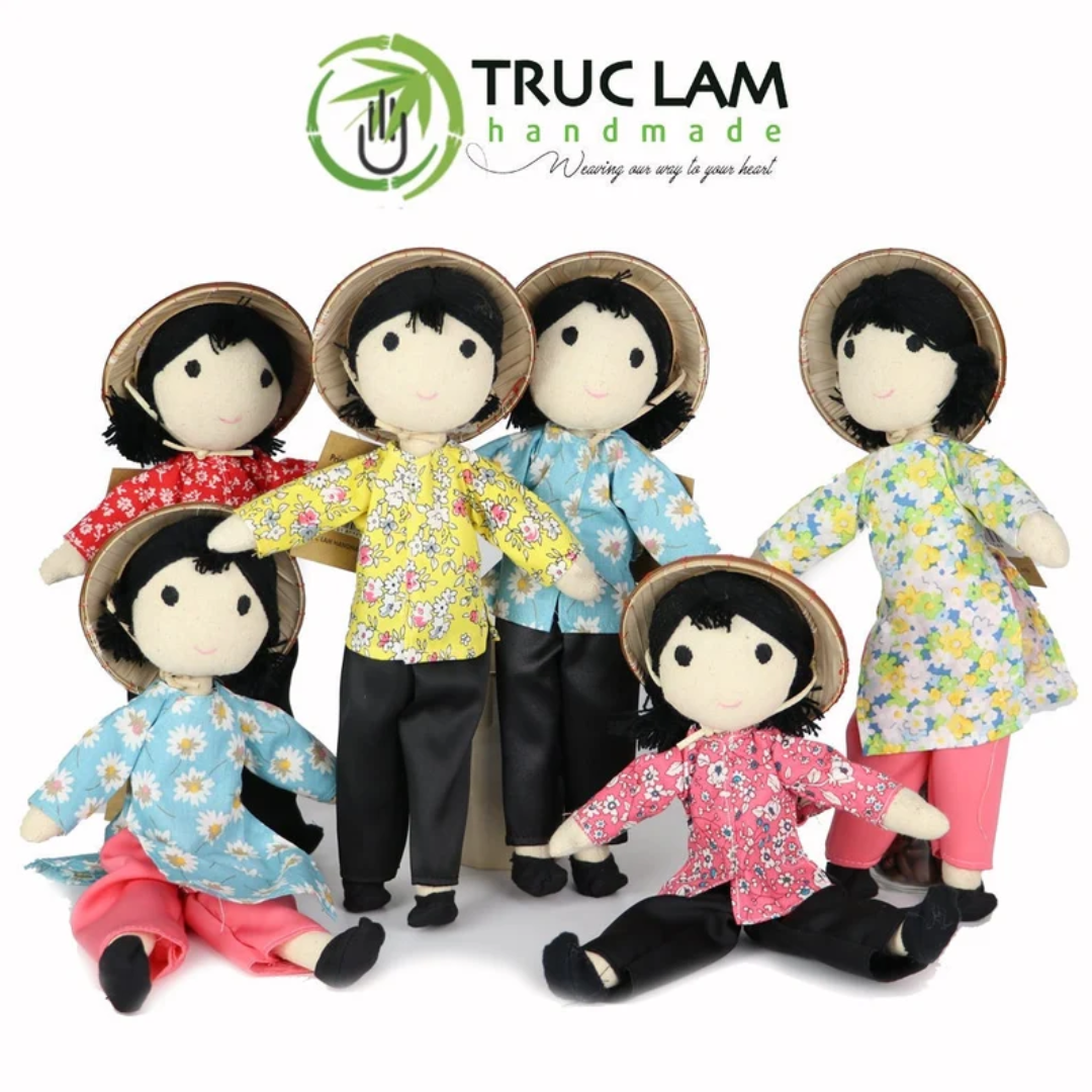 Handmade Ao Dai Doll Traditional Vietnamese Cotton
