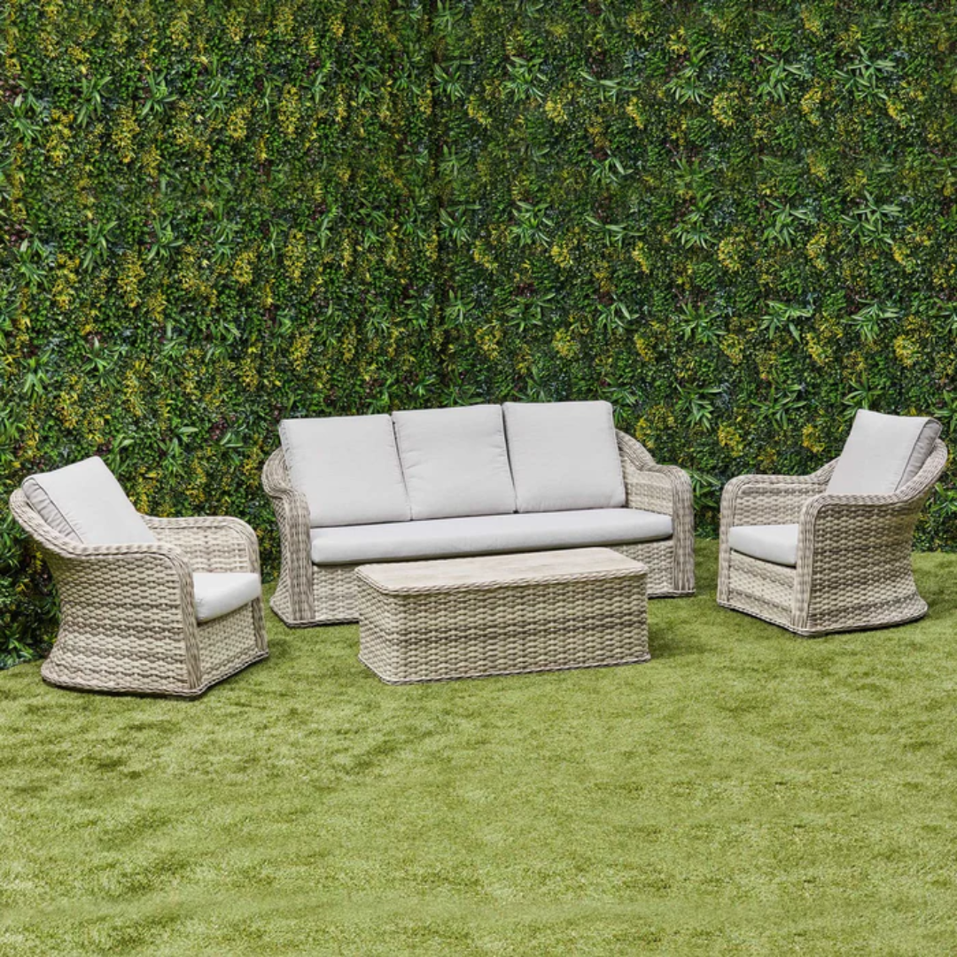 Isla Rattan Lounge Set Grey for Stylish Alfresco Living