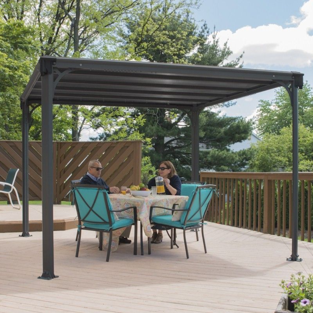 Canopia Milano 3000 Metal Gazebo Grey for Outdoor Elegance
