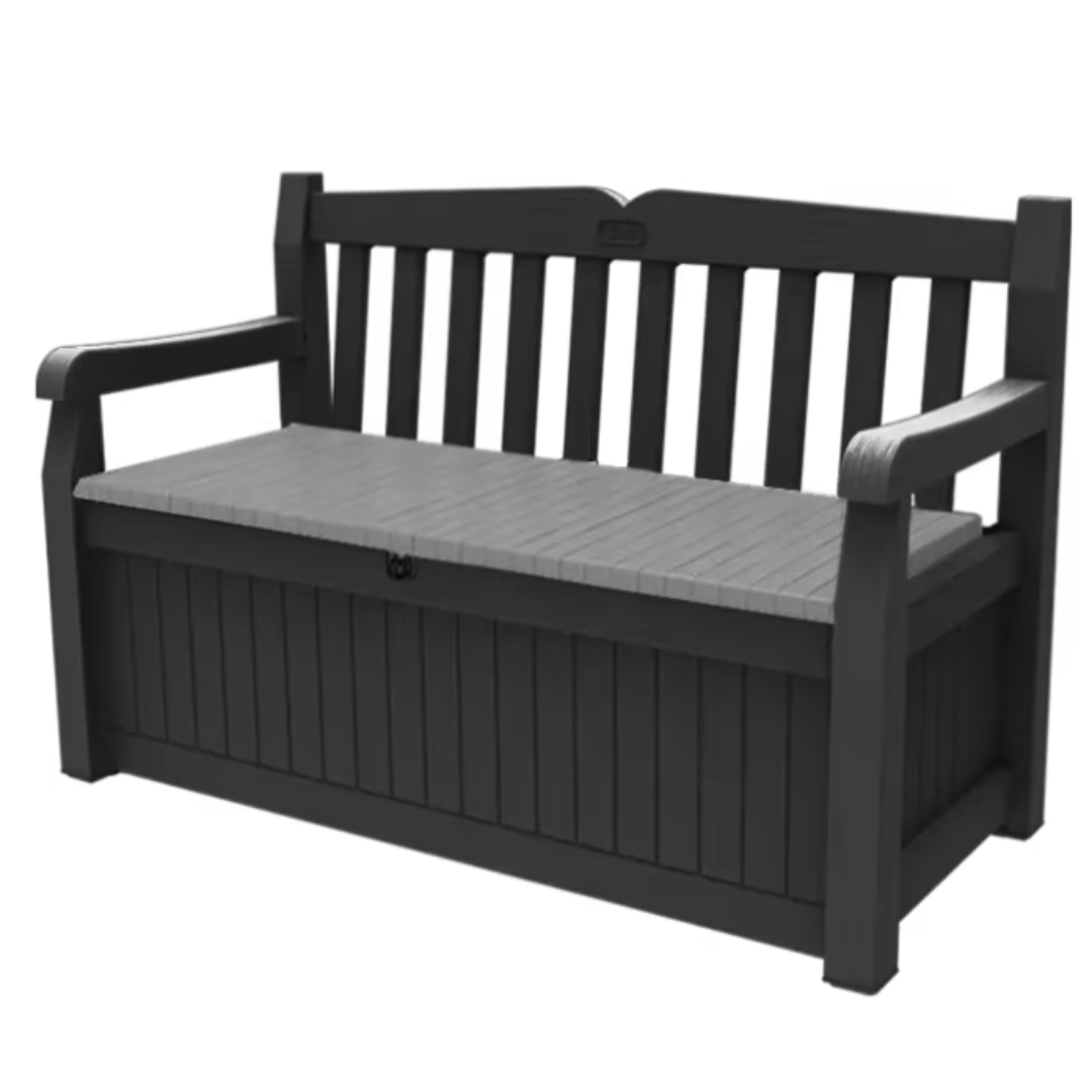 Eden 265L Dark Grey Storage Bench for Outdoor Organization