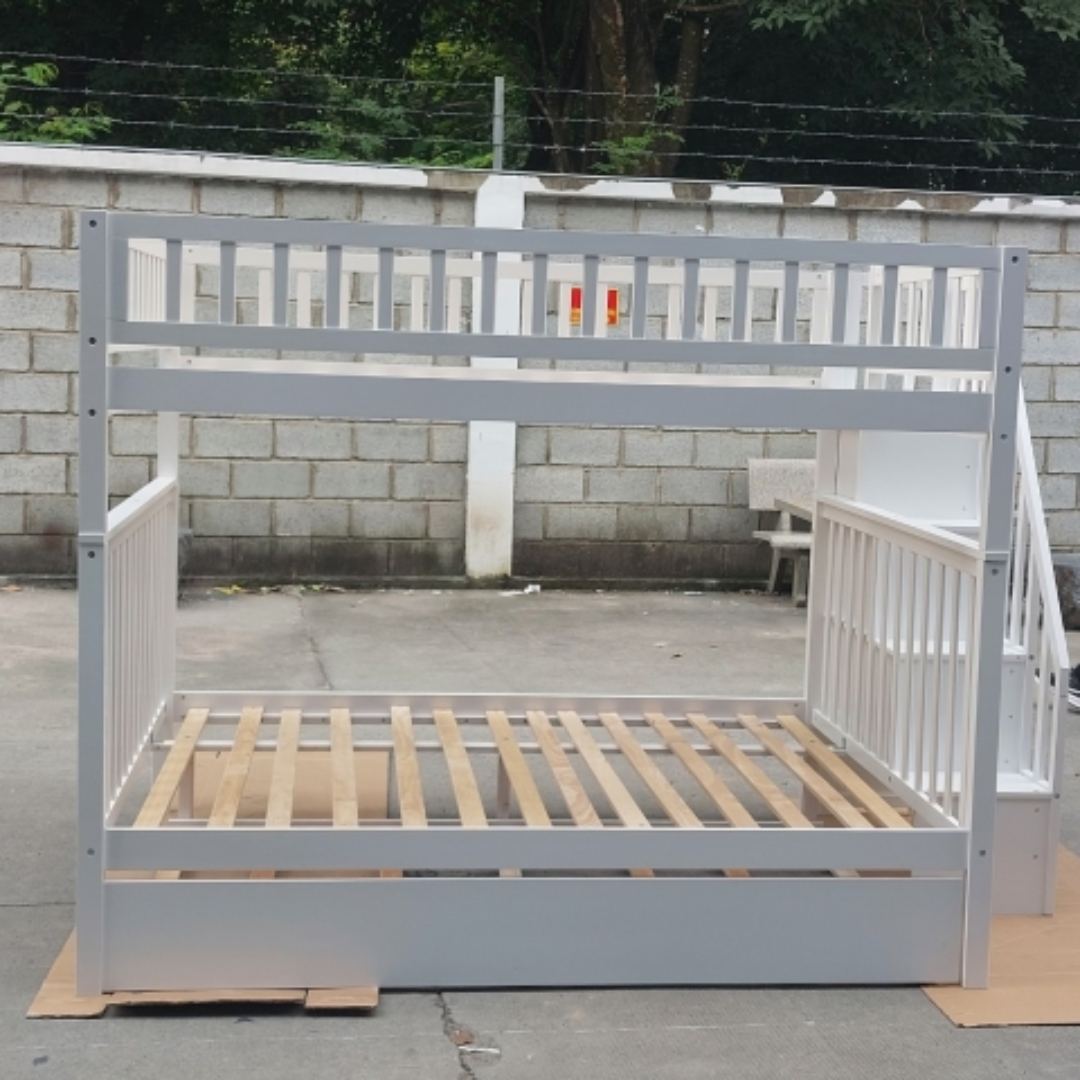 White Wooden Bunk Bed for Safe and Space-Saving Bedrooms