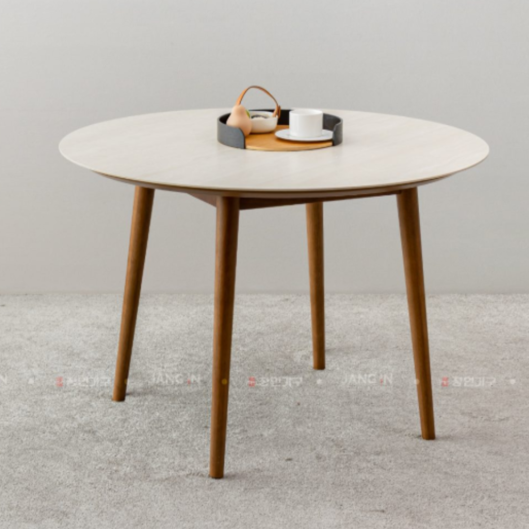 Ceramic Adeline 6-Seat Round Dining Table for Elegance