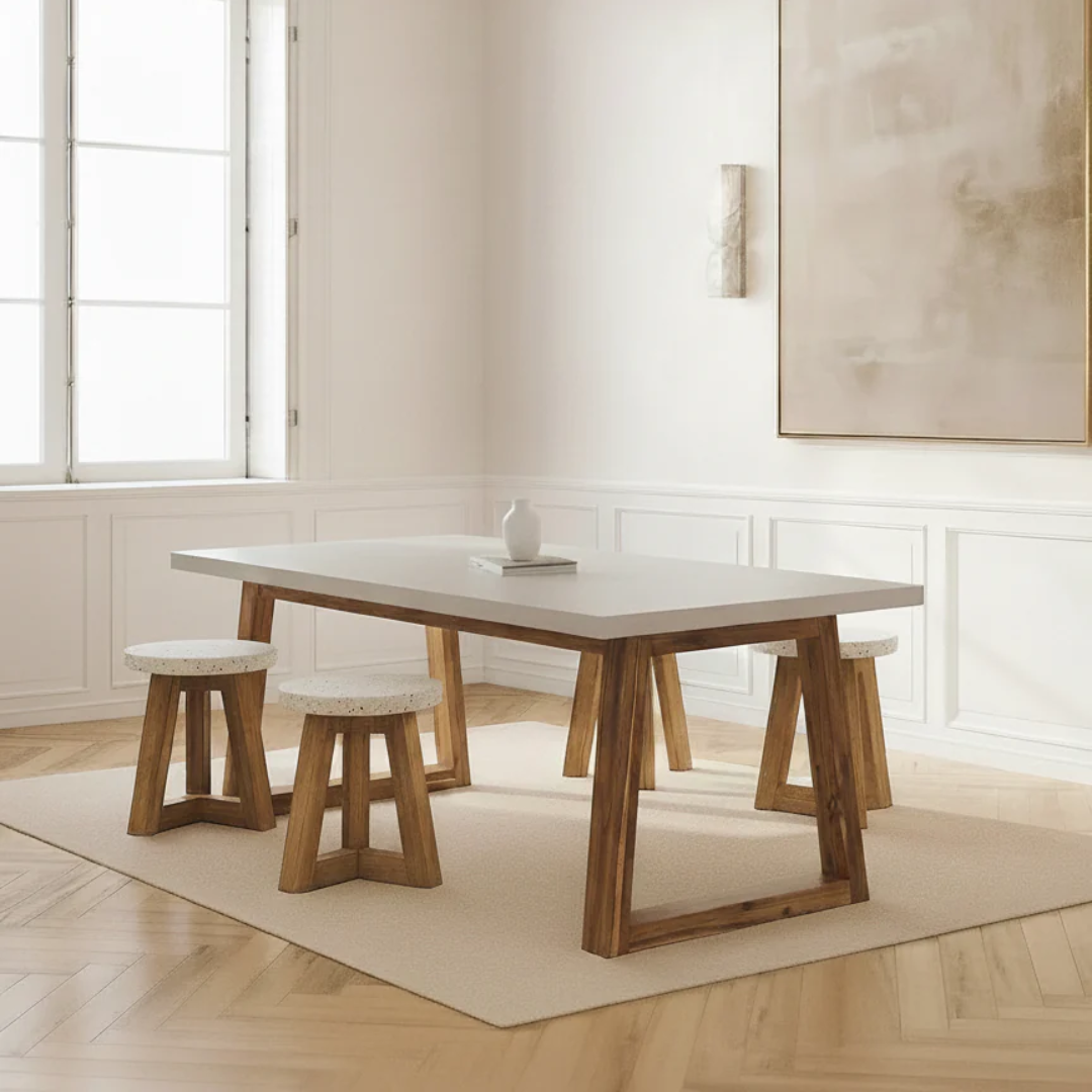 Aviana Concrete Rectangular Dining Table for Elegant Homes
