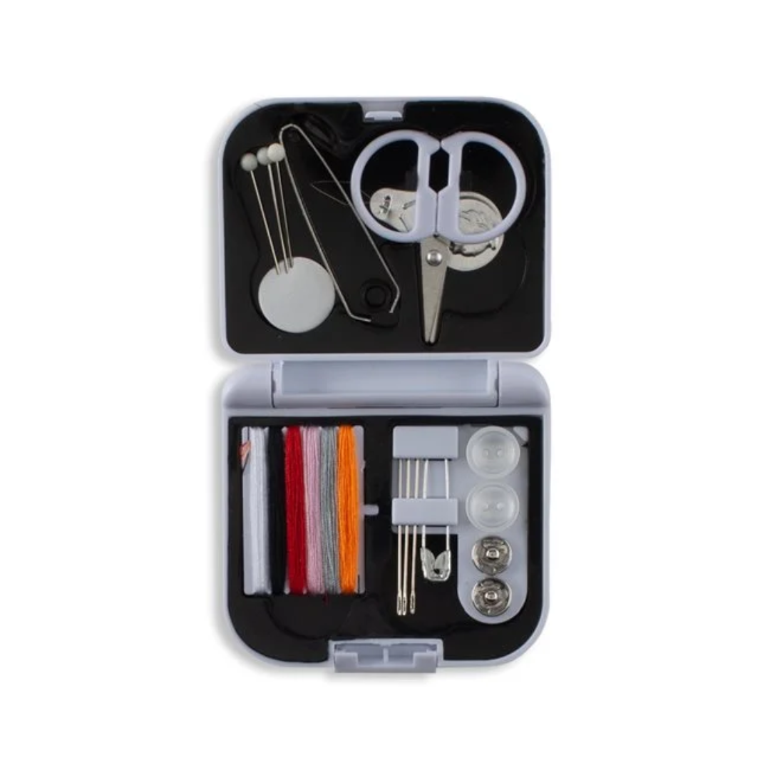 Compact White Sewing Kit for Hotel Guest Convenience