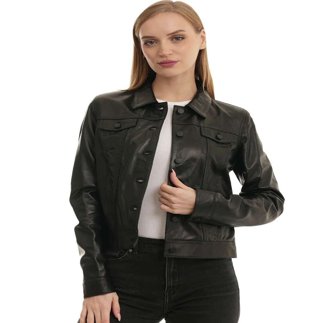 Bueno Womens Leather Biker Jacket for B2B Apparel Buyers Retail Distribution