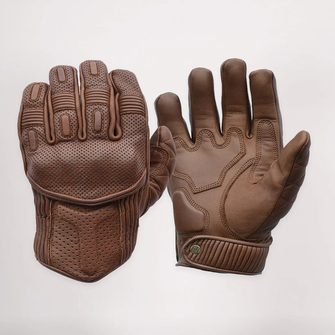 Waxed Brown Leather Driving Gloves for Premium Trade