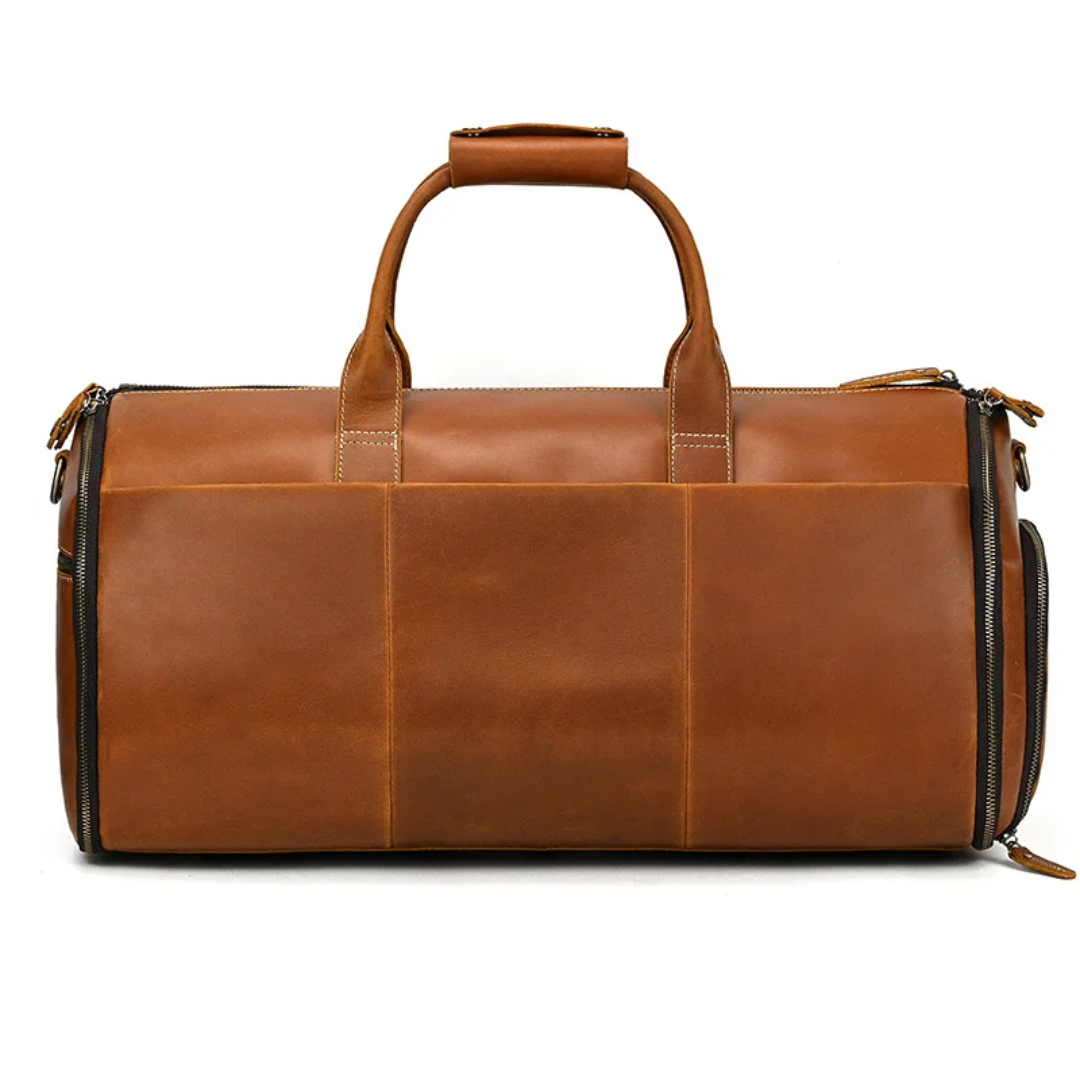 2 in 1 Carry On Garment Bag Custom Genuine Leather Gym Bag for Travel & Business