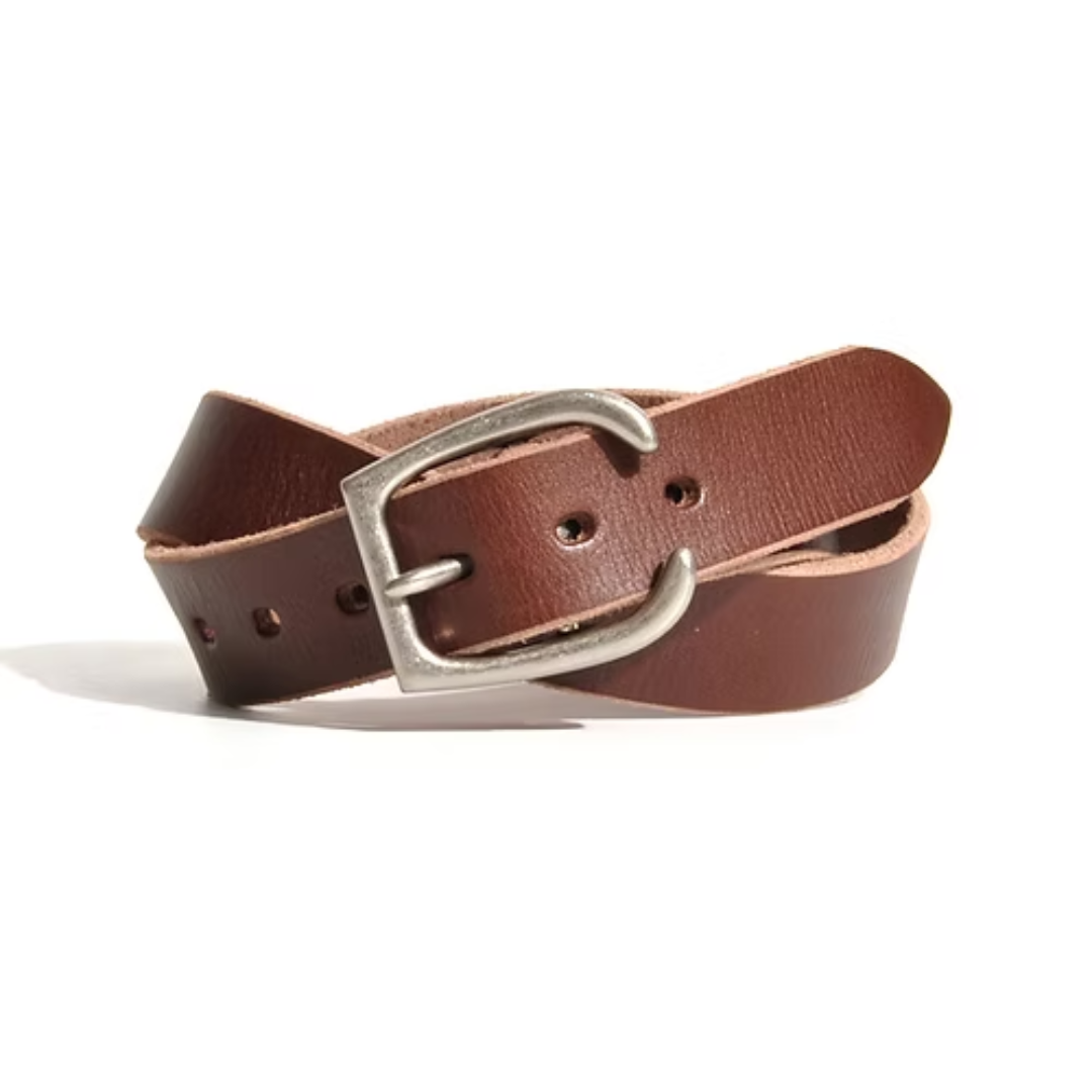 BARNS OUTFITTERS Tochigi Leather Casual Belt Horseshoe Buckle Choco Handmade Premium Japanese Leather