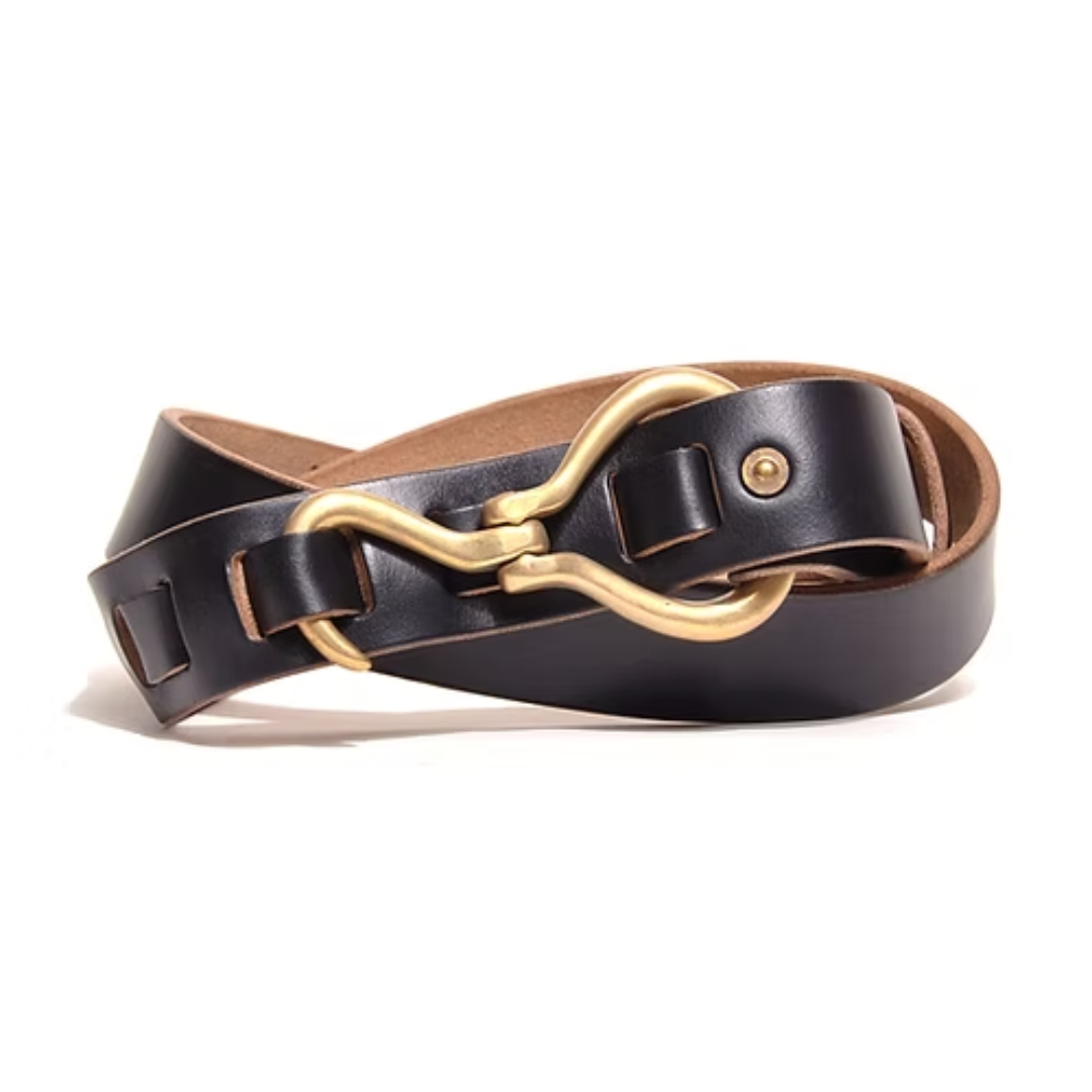 ART BROWN Horween Chromexcel Leather Dress Belt Black Premium American Leather Formal Wear Belt