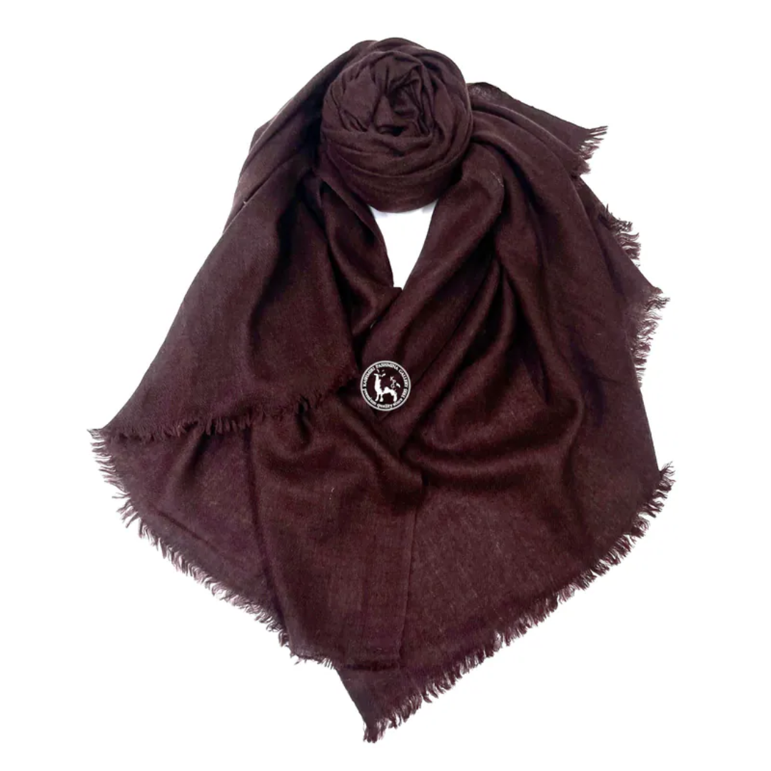 Dark Brown Hand Woven Pashmina Shawl Soft Warm Luxury Winter Wrap for Women and Men