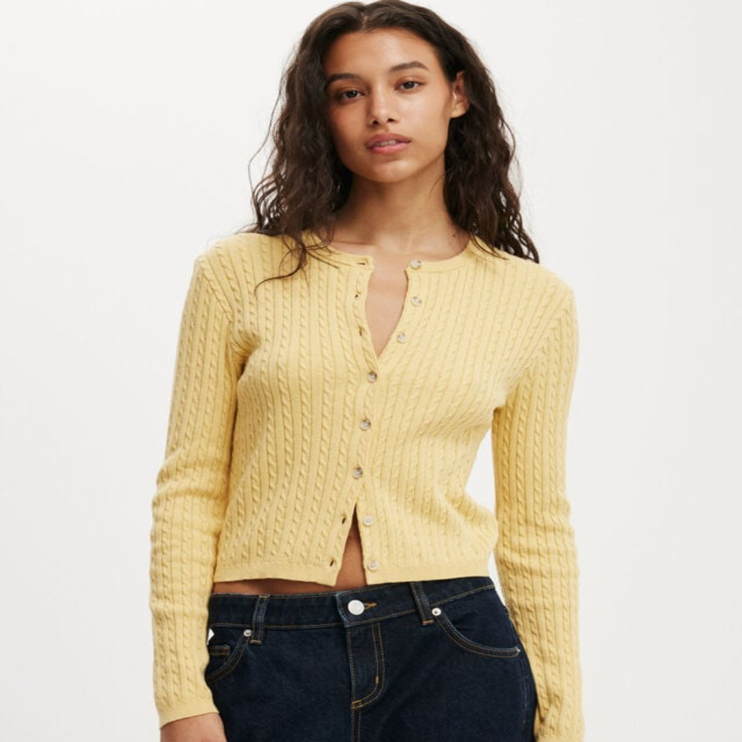 Cotton Crew Neck Cardigan Soft Breathable Knitwear for Casual Wear Layering Comfort All Seasons