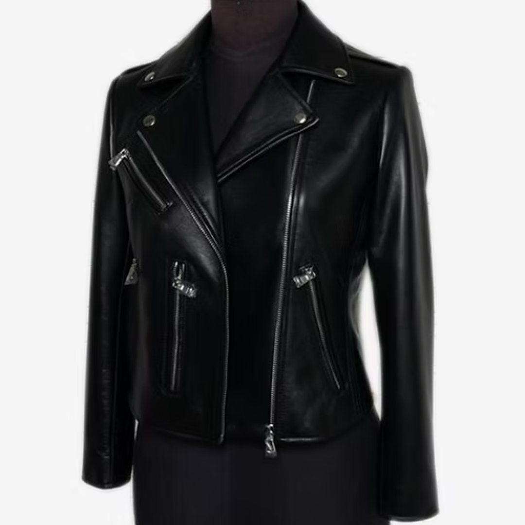 Bespoke Black Lambskin Biker Leather Jacket Premium Handmade Motorcycle Style Jacket for Men