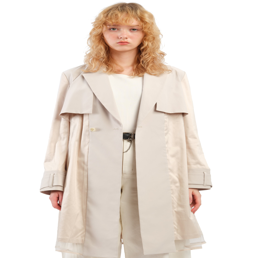 Mesh Trench Coat for Men Lightweight Breathable Outerwear Stylish Layering for Modern Casual Wear