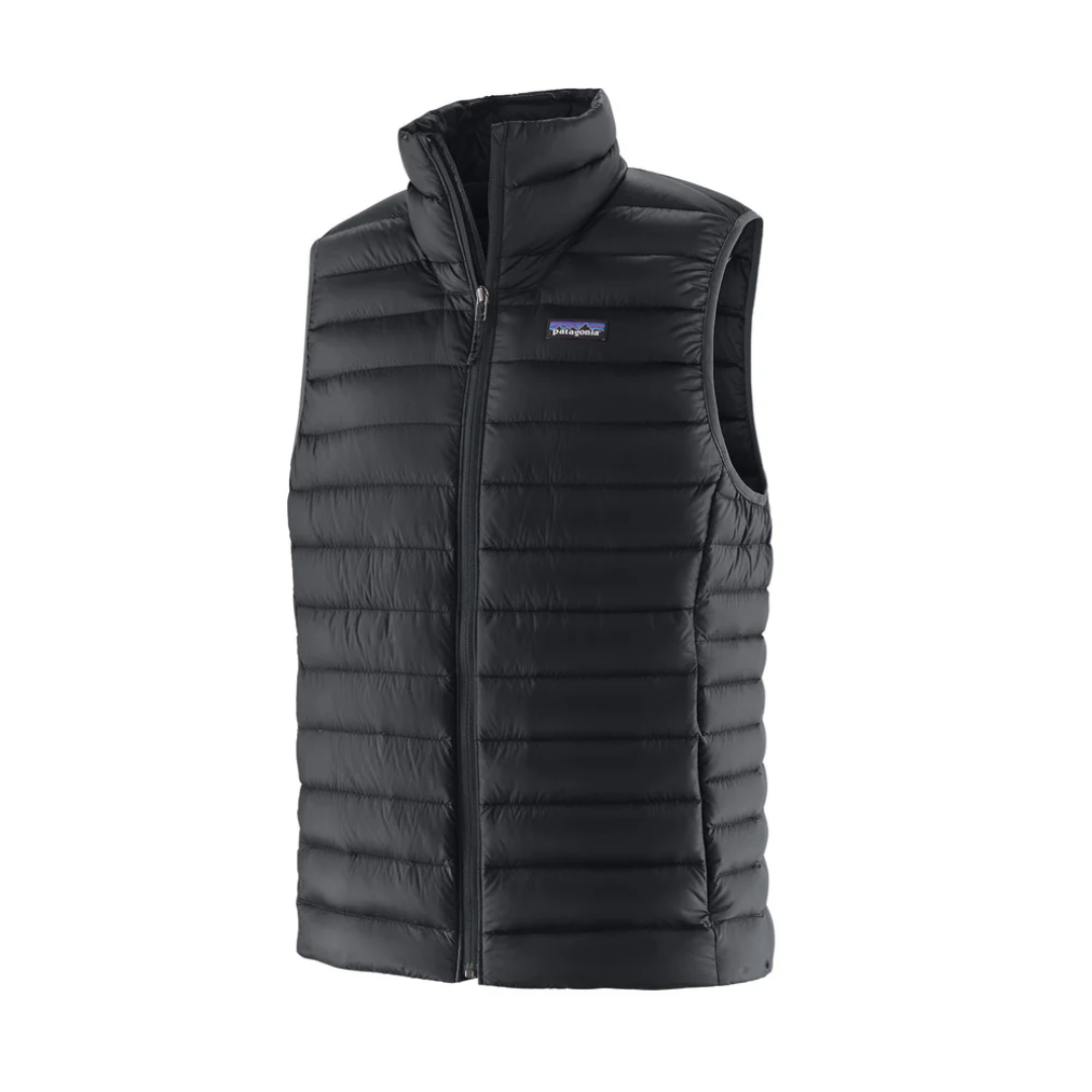 Men’s Down Sweater Vest Black Lightweight Insulated Layer for Warmth Travel Outdoor and Casual Wear