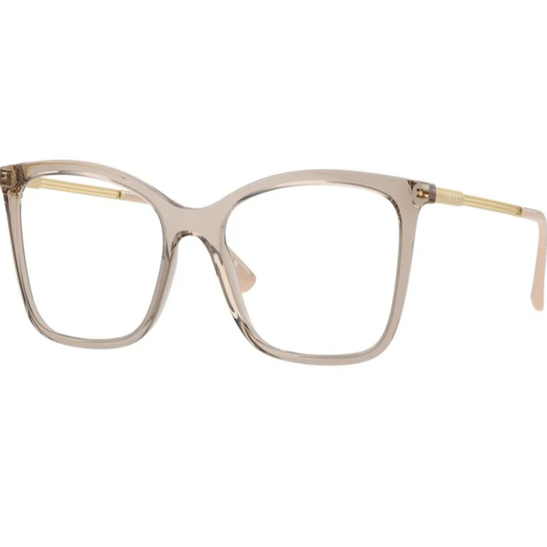 Vogue Transparent Cream Square Plastic Frame Eyeglasses Fashionable Lightweight Optical Frames