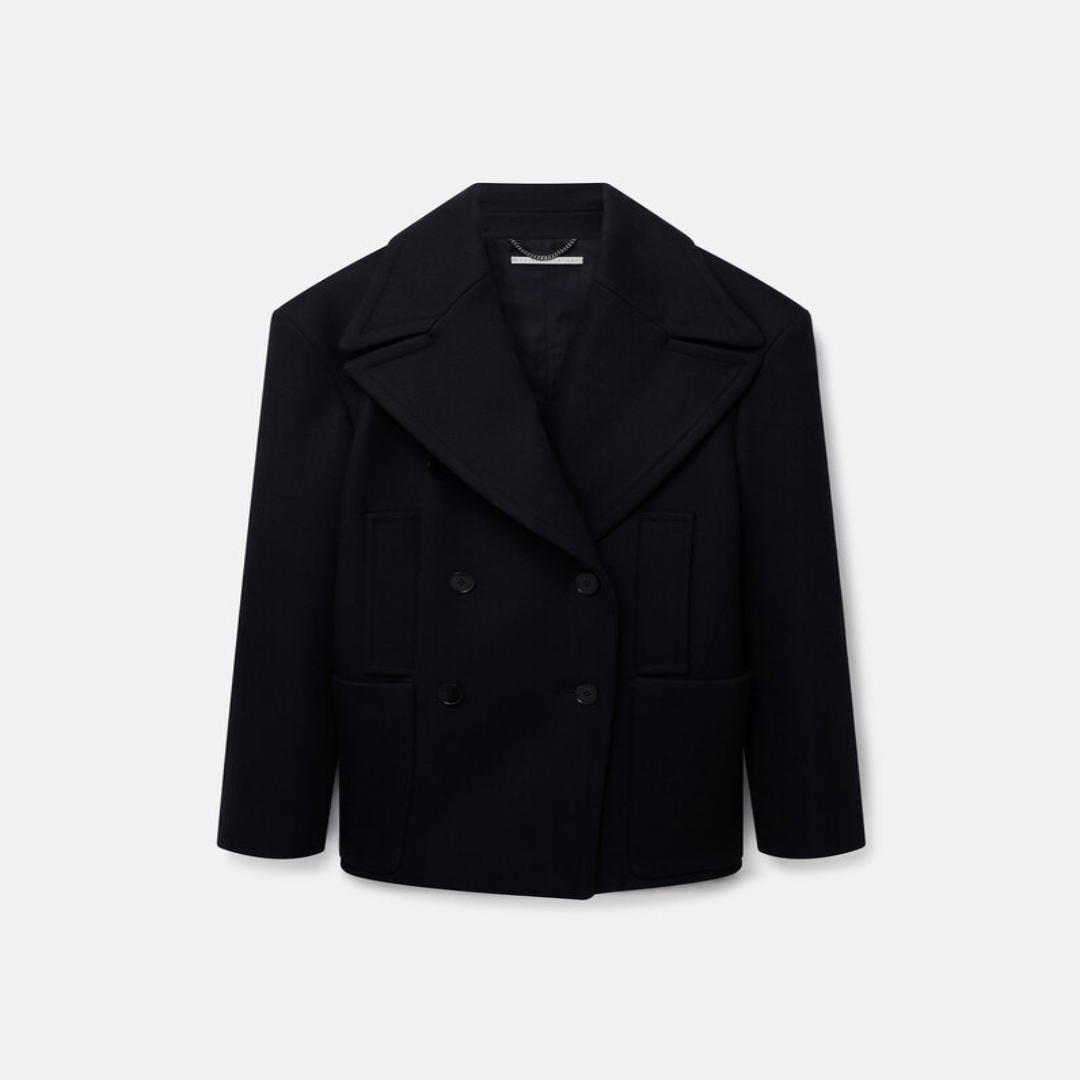 Classic Double Breasted Peacoat Wool Blend Winter Coat for Men and Women Elegant Warm Outerwear