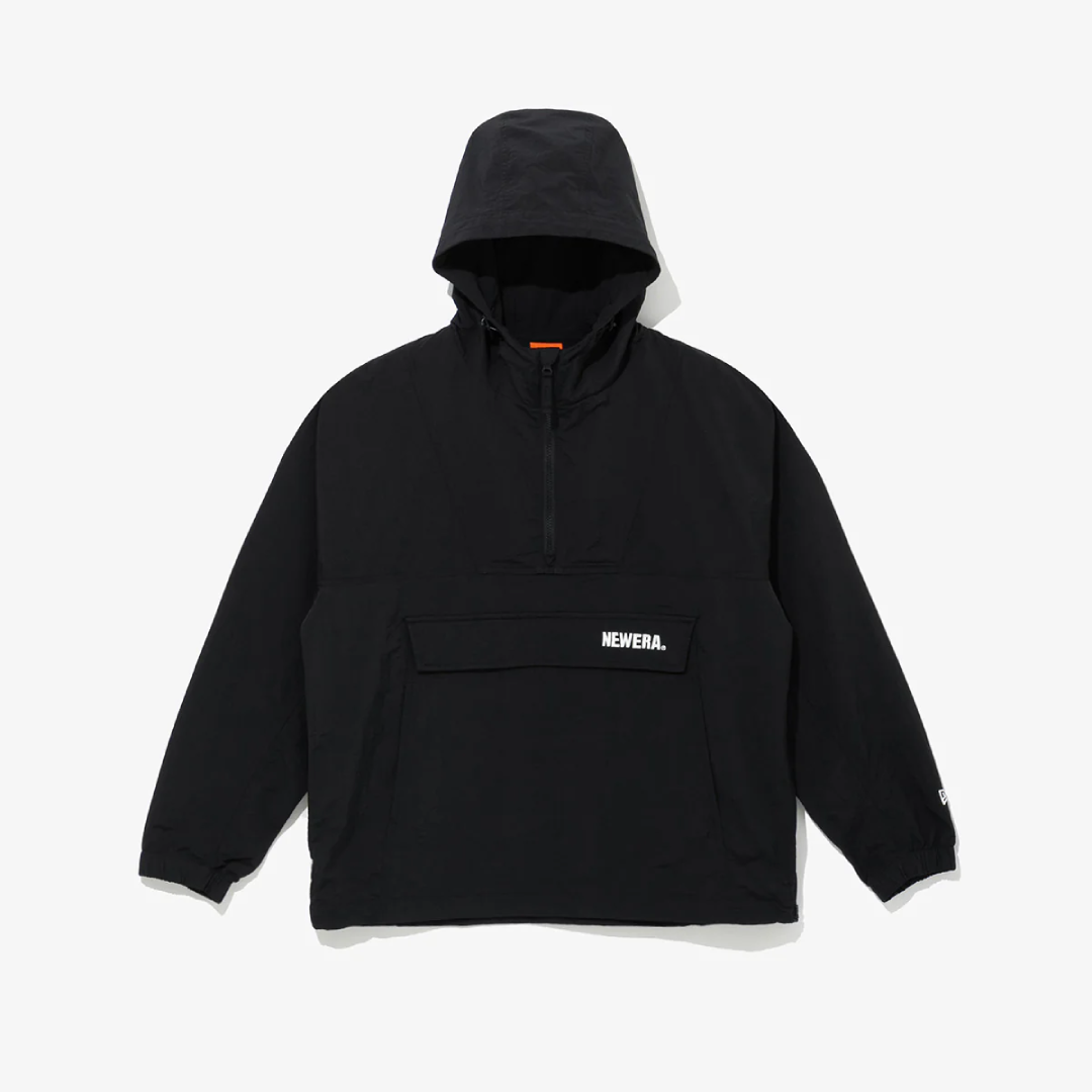 New Era Outdoor Black Anorak Jacket Lightweight Waterproof Windproof Streetwear Winter Essential
