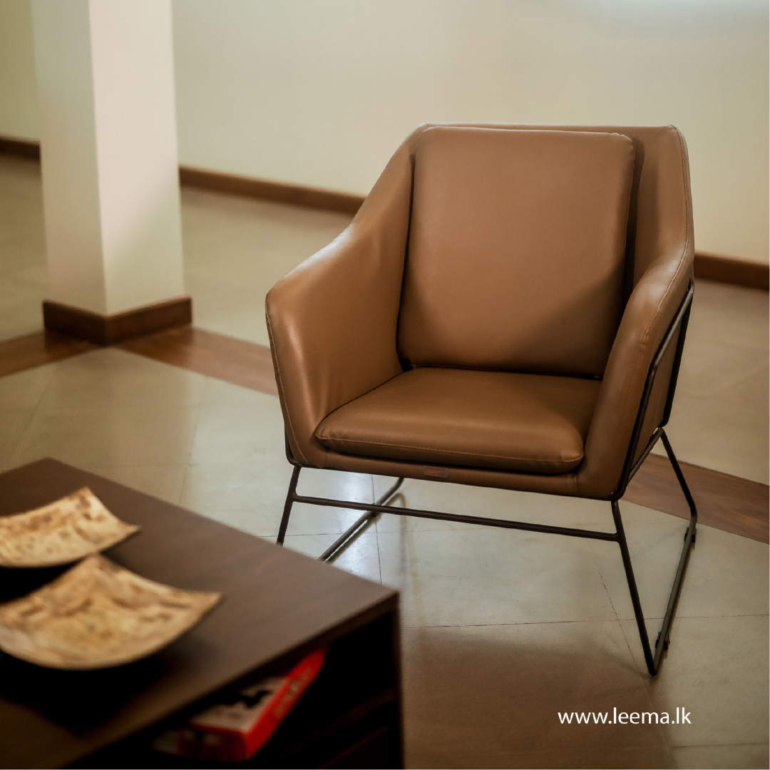 Leema Lounge Chair Contemporary Relaxing Seating with Plush Cushion and Modern Finish