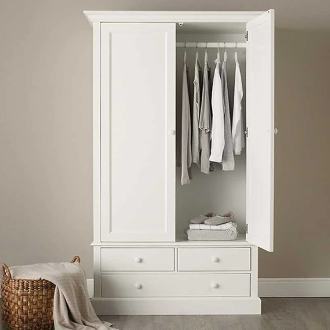 Farly Wardrobe Spacious Wooden Storage Cabinet with Modern Design for Bedroom Organization