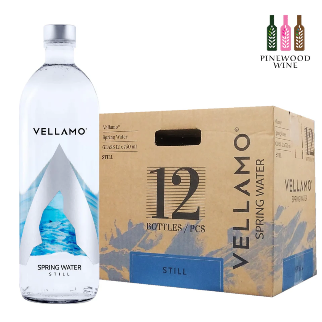 Vellamo Spring Water Still 750ml x 12 Glass Bottle Natural Premium Drinking Water Pack for Hotels