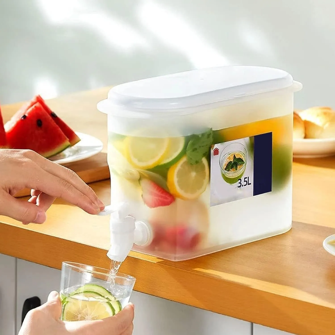 3.5L Water or Juice Dispenser with Tap Leak Proof Beverage Container for Home and Parties