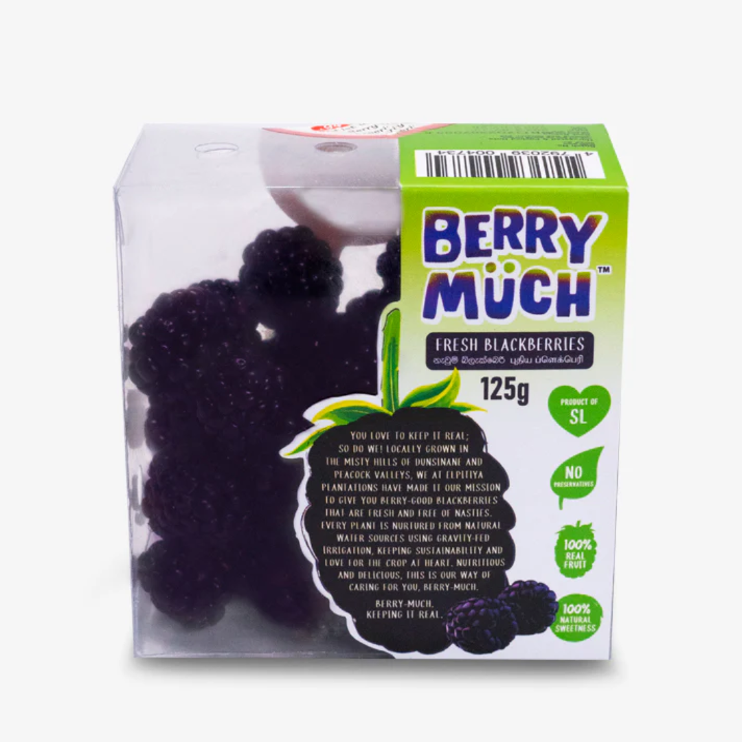 Berry Much Fresh Blackberries 125g Premium Juicy Blackberries Antioxidant Rich Fresh Berry Pack