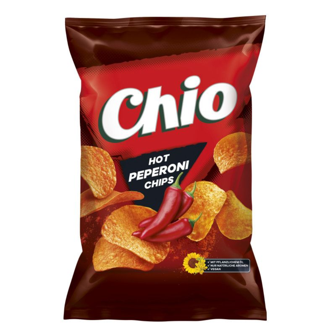 Chio Chips Hot Peperoni 150g Spicy Crispy Potato Chips Snack with Bold Pepperoni Flavor