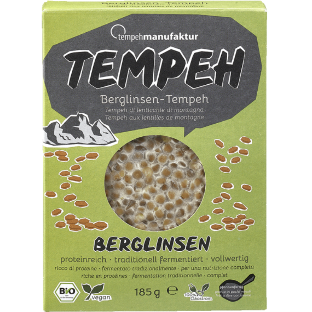 Mountain Lentil Tempeh 185g Plant Based Protein Organic Fermented Vegan Meat Alternative