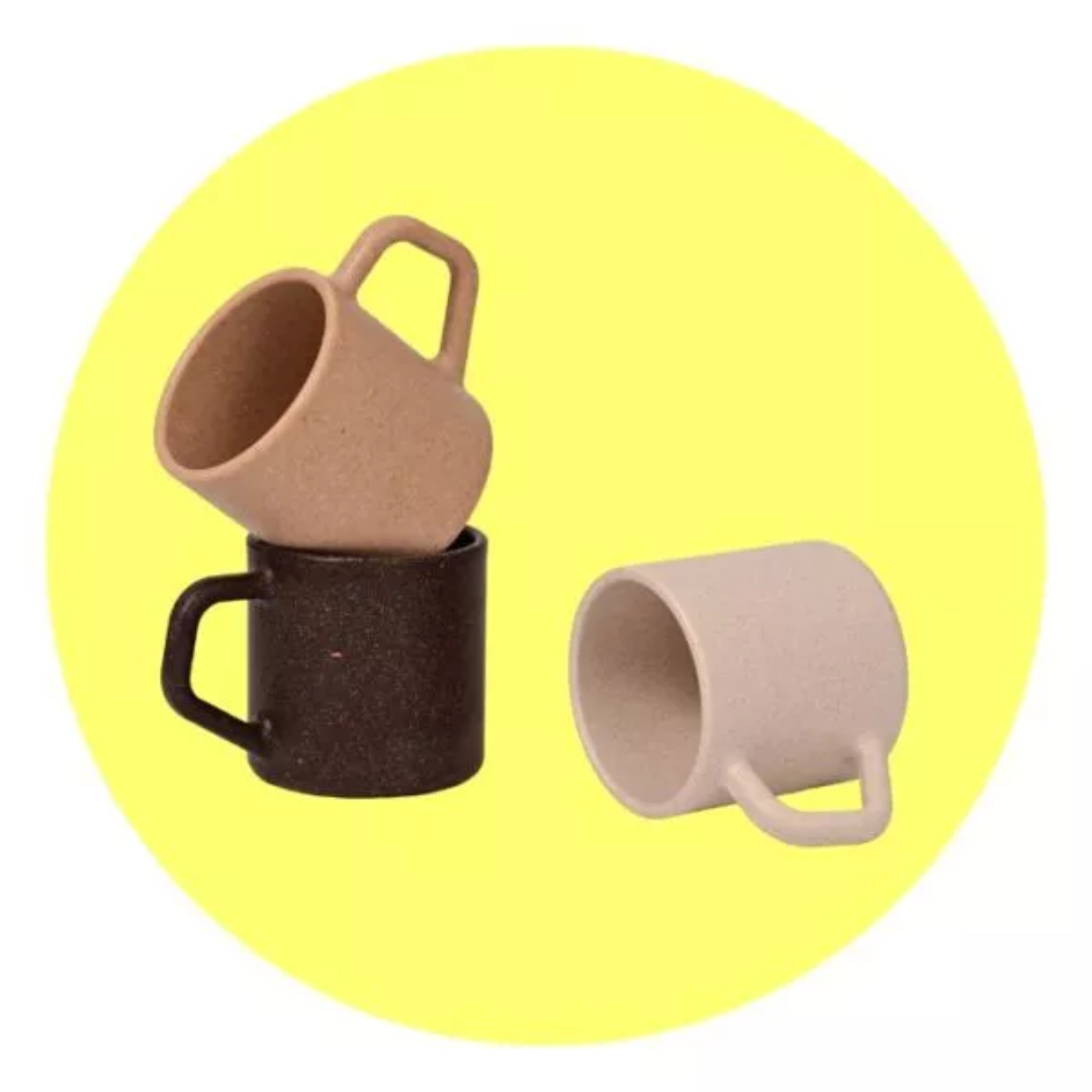 Comfy Mug Set 4 Pieces Stylish Coffee Mugs Durable Ceramic Cups for Home Office Daily Use