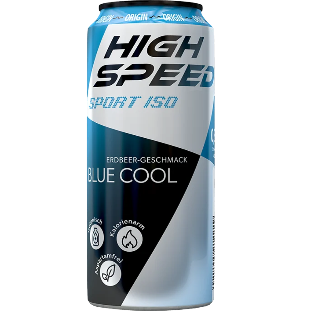 Highspeed Blue Carbonated Drink 24x0.33L Cans Refreshing Energy Beverage Fizzy Drink Pack