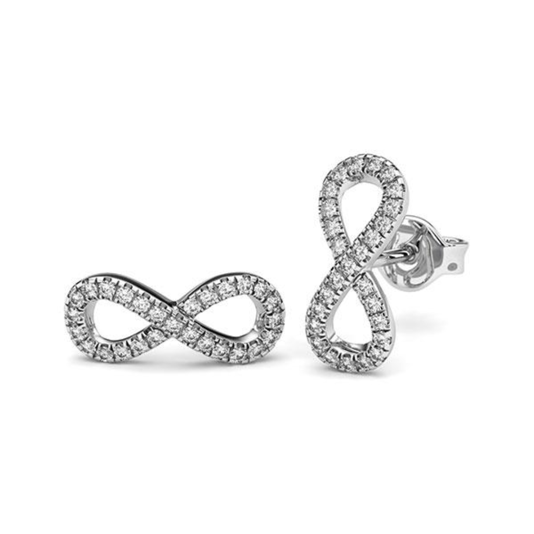 White Gold 18K Diamond Earrings 0.137 Ct w si Elegant Fine Jewelry Stylish Daily Wear Earrings