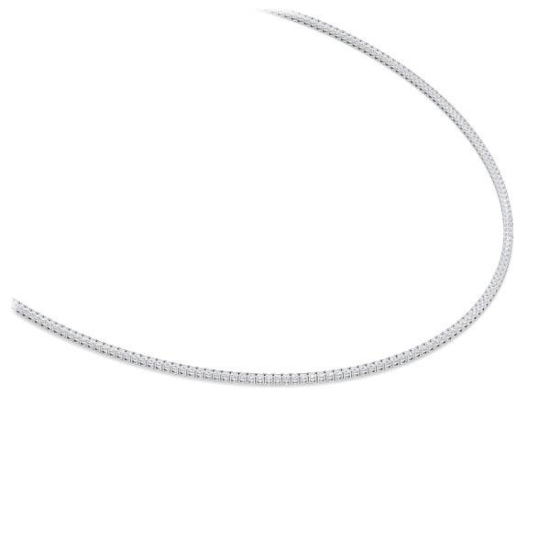 White Gold 14K Tennis Necklace 4.992 Ct Diamond tw si Steinberg Luxury Jewelry Gift Necklace