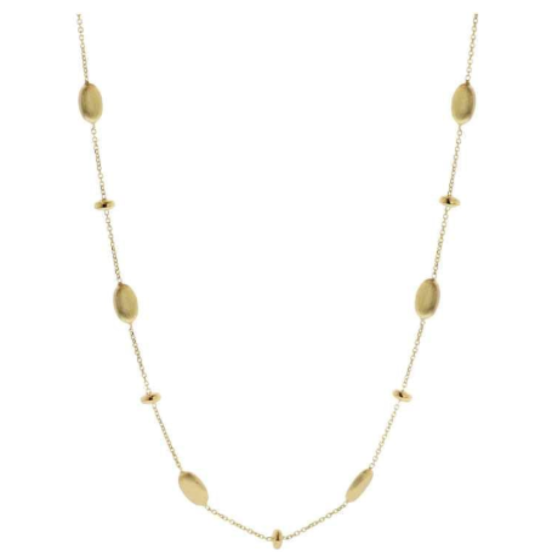 Elaine Firenze Ladies Necklace Gold 585 14K Matt Polished Elegant Fine Jewelry Luxury Gift